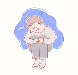 외로움과 사회적고립감을 느끼는 남자.