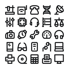 Science and Technology Line Vector Icons 8