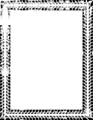 Vector Print Textured Tire Track . Design Element .Bike thread silhouette