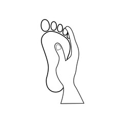 foot massage icon on white background. foot massage spa sign. female or male foot sole symbol.
