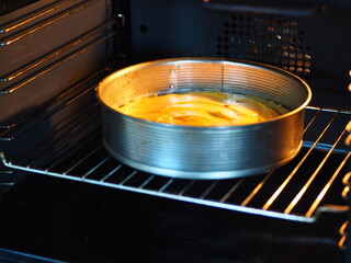Pumpkin muffin on a white background.Home cooking. Rustic cooking style.