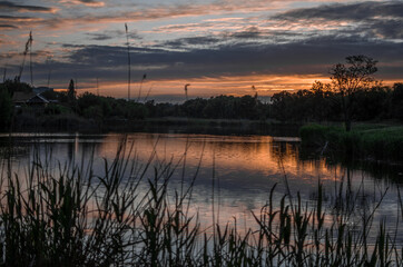 sunset on the lake