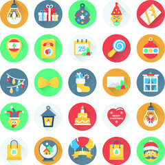 Christmas, Party and Celebration Vector Icons 10