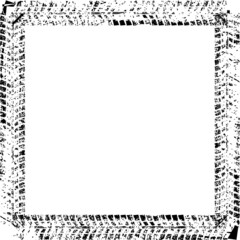 Vector Print Textured Tire Track . border frame . Design Element .Bike thread silhouette