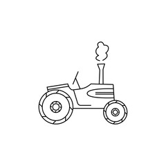 linear drawing tractor icon