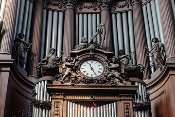 Сlock in the Church of Saint-Sulpice. Paris