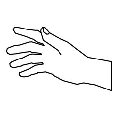 Outline man hand on white background