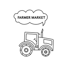 black farmer tractor icon