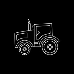 white linear tractor icon
