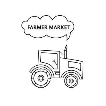 black farmer tractor icon