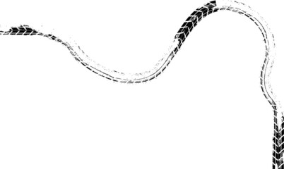 Vector Print Textured Tire Track . Design Element .Bike thread silhouette