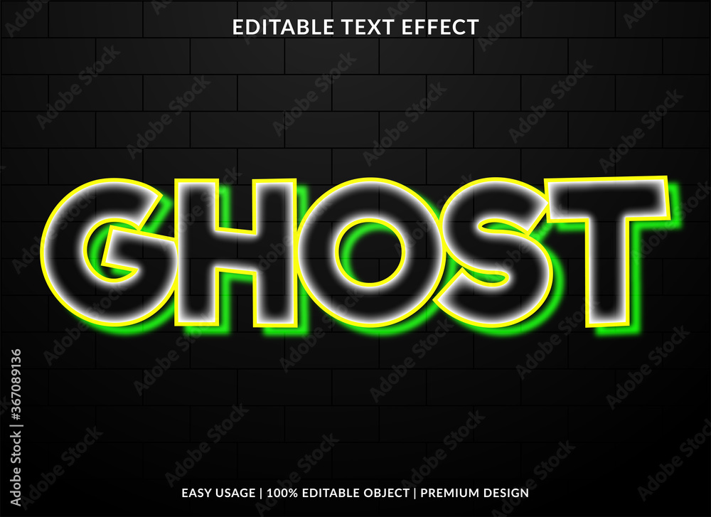 Fototapete ghost text effect template with 3d style and bold font concept use for brand label and logotype stic