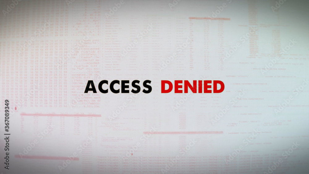 Wall mural computer screen access denied. login fail.