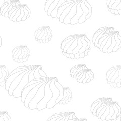 Vector white background with contour zephir. Seamless pattern