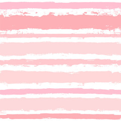 Pink stripes pattern, girly stripe seamless background, childish pastel brush strokes. vector grunge stripes, cute baby paintbrush line backdrop