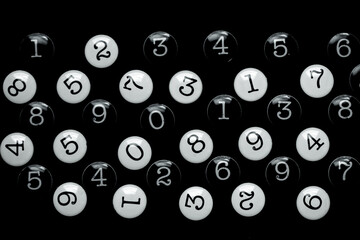 Background of numbers. from zero to nine. Seamless texture with Color. Mathematic backdrop. Random....