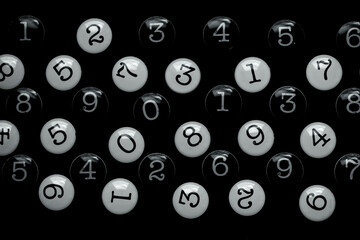 Background of numbers. from zero to nine. Seamless texture with Color. Mathematic backdrop. Random....