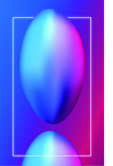 Dream poster with soft red and blue shades of ellipse