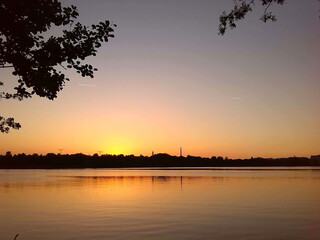 sunset over lake