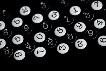 Background of numbers. from zero to nine. Seamless texture with Color. Mathematic backdrop. Random....