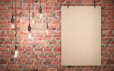 red brick wall with poster