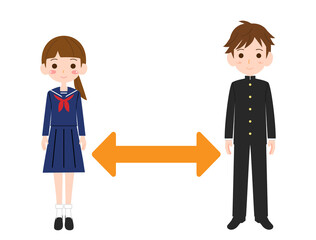 学生　コロナ対策　ソーシャルディスタンス