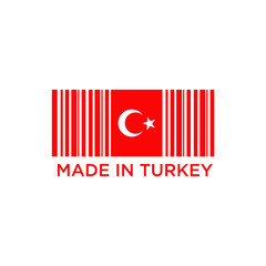 Made in Turkey label logo design template