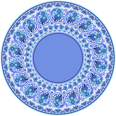 Vector abstract ornamental nature ethnic round frame