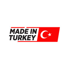 Made in Turkey label logo design template