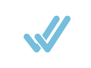 Double check icon. Blue double check icon illustration. 