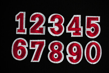 Background of numbers. from zero to nine. Seamless texture with Color. Mathematic backdrop. Random....