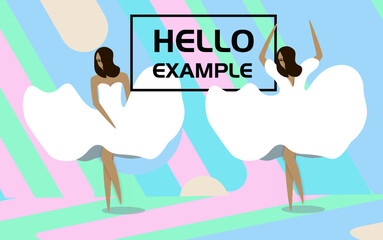 Soft gradient simple woman dance vector poster
