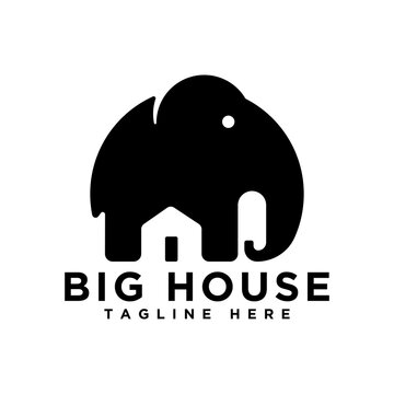 big house logo design, elephant logo