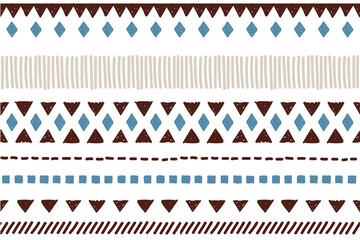 Ethnic vector seamless pattern. Tribal geometric background, boho motif, maya, aztec ornament illustration. mexican textile print texture