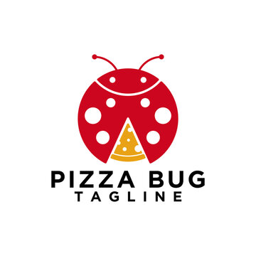 pizza bug logo design