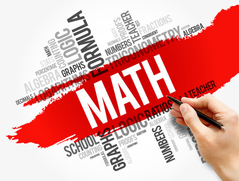 Math word cloud collage, education concept background