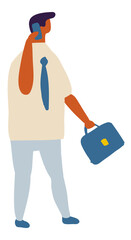 Business Man with cellphone Flat Character  Vector