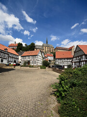 Fototapeta na wymiar Die historische Altstadt von Warburg im Kreis Höxter, Deutschland.