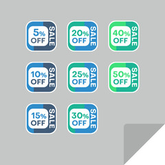 Set of discount labels. Timeless easy-to-read design.