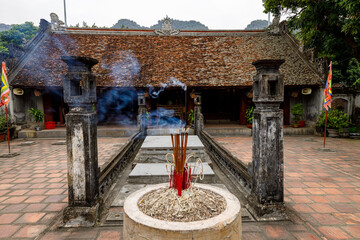 The temples of Hoa Lu at Ninh Binh in Vietnam