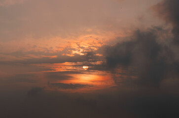 A beautiful  cloudy golden sunset.