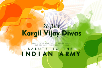 Kargil Vijay Diwas, banner or poster. Vector illustration of Poster for salute indian army, amar jawan jyoti - background