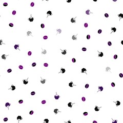 Dark Pink vector seamless texture with coffee beans, mugs. Colorful illustration with gradient coffee beans, mugs. Pattern for ads of breakfast, lunch, dinner.