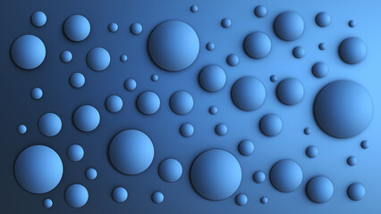 Blue abstract modern background. Round shapes. Texture effect. 3D rendering