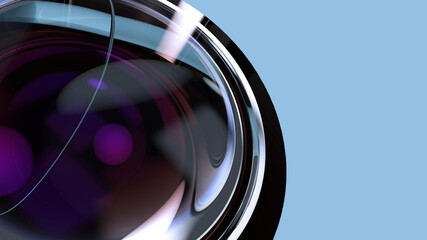 Abstract geometric background for design. Blue color. Glass effect. 3D rendering