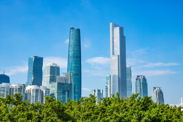 Skyline of Zhujiang New City, the commercial center of Guangzhou