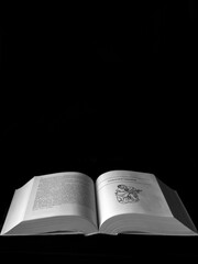 open book on black