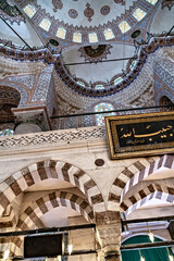 Inside Sultanahmet Mosque in Istanbul, Turkey