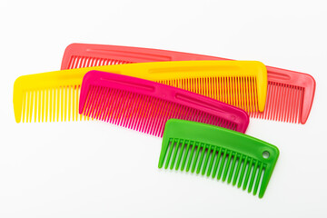 Set of beautiful comb on white background