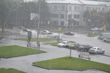 In the rain, Nalchik, Republic Kabardino-Balkarija, Russia